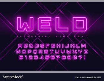  					Neon industrial style display typeface vector image														
