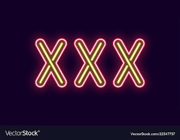 Neon inscription of xxx vector image