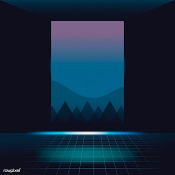 Neon landscape background | Free stock vector - 599477