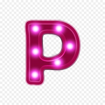 Neon Letter Font - Red neon alphabet P 