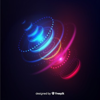 Neon light futuristic hologram background Free Vector