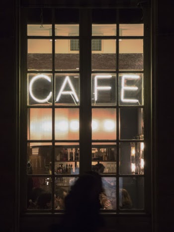 Neon Lighted Cafe Signage
