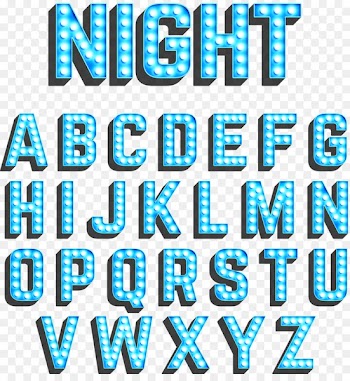 Neon lighting Blue - Luminous blue neon WordArt 