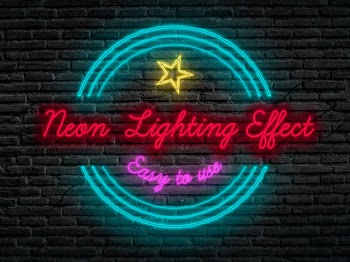 Neon lighting effect in photoshop Free Psd