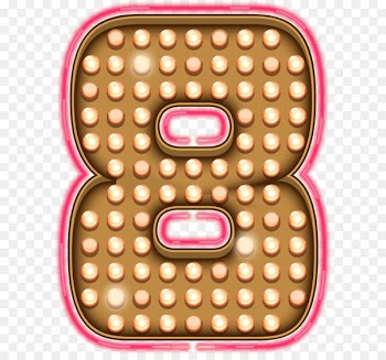 Neon lighting - Number Eight Neon Lights Transparent PNG Clip Art Image 