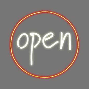 Neon open sign collage element | Free PSD - rawpixel