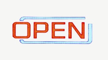 Neon open sign collage element | Free PSD - rawpixel