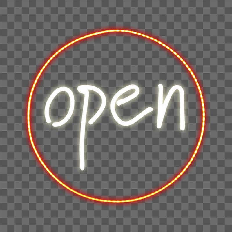 Neon open sign png sticker, | Free PNG - rawpixel