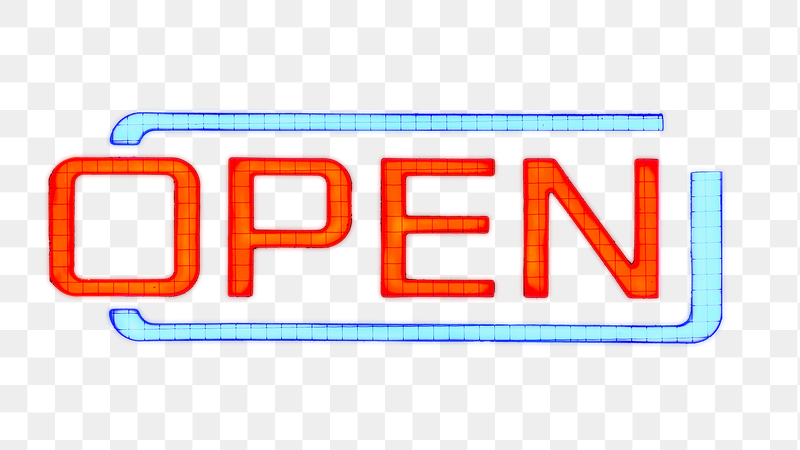 Neon open sign png sticker, | Free PNG - rawpixel