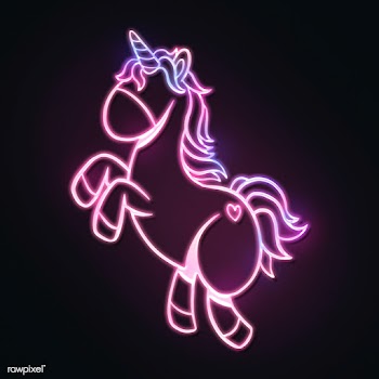 Neon pastel unicorn sticker overlay design resource | Free  illustration - 2355555