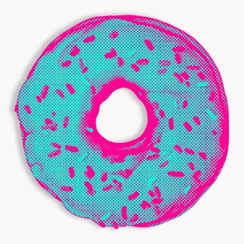 Neon pink donut with sprinkles layer | Free  transparent png - 2337861
