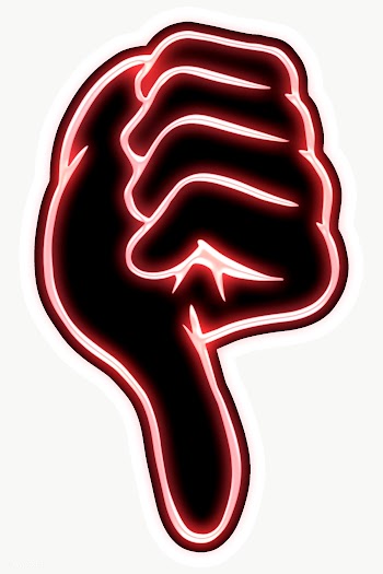 Neon pink hand thump down sticker design element | Free  transparent png - 2355534
