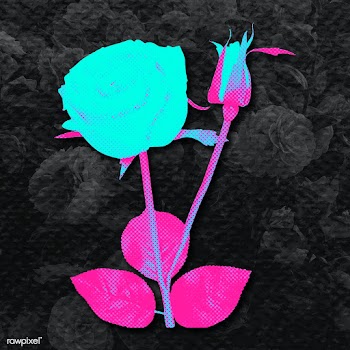 Neon pink rose halftone style design element illustration | Free  illustration - 2338822