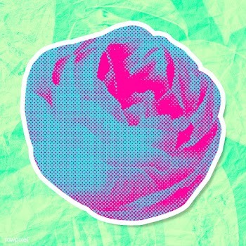 Neon pink rose halftone style design element illustration | Free  illustration - 2338893