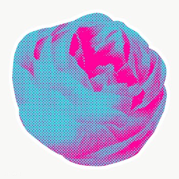 Neon pink rose halftone style design element sticker | Free  transparent png - 2338888