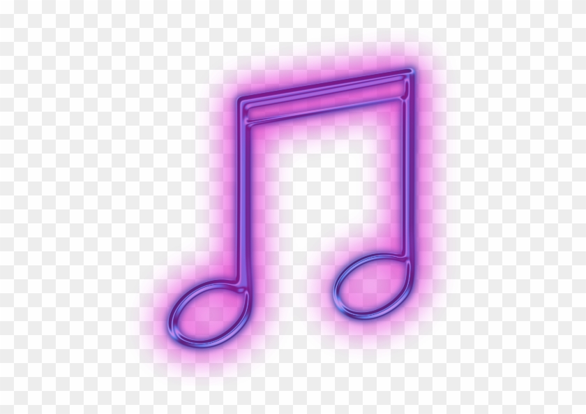 Neon Purple Clipart - Neon Music Notes Transparent Background