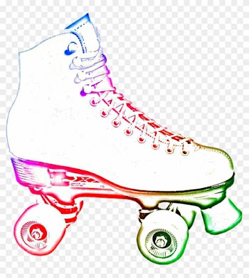 Neon Roller Skate Fun Childhood - Roller Skate Clip Art Free