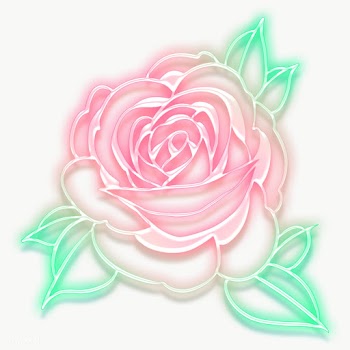 Neon rose flower outline sticker overlay design element design element.. | Free  transparent png - 2354301