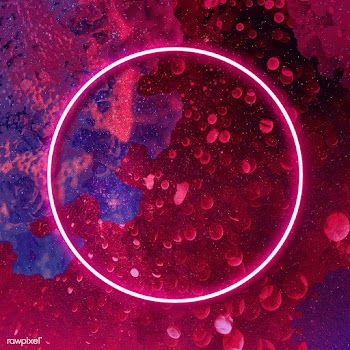 Neon round pink frame on coronavirus background template | Free  illustration - 2312788