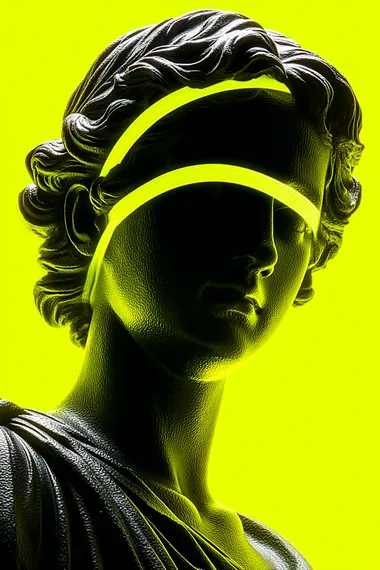 Neon Silhouette of a Roman Goddess Statue Neon Silhouette of a Roman Goddess Statue