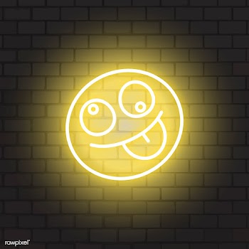 Neon silly emoji | Free stock vector - 584115