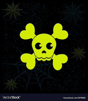 Neon skull Halloween graphics vector image