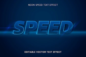 Neon text effect vector template, speed high… | Free stock illustration | High Resolution graphic