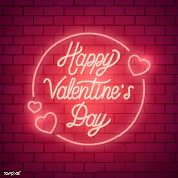 Neon valentine's day illustration | Free stock vector - 558361