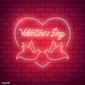 Neon valentine's day illustration | Free stock vector - 558378