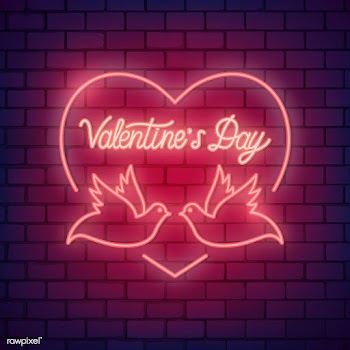 Neon valentine's day illustration | Free stock vector - 558379