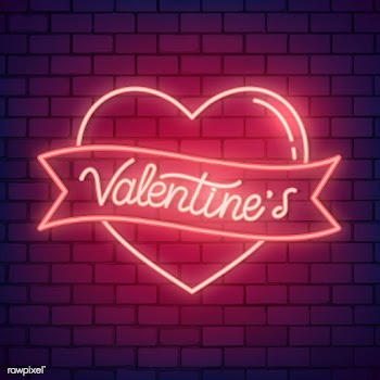 Neon valentine's day illustration | Free stock vector - 558381