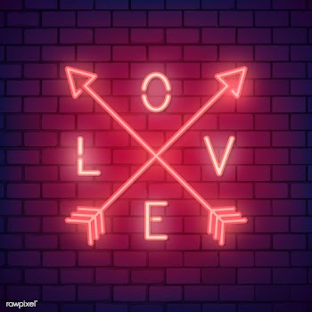 Neon valentine's day illustration | Free stock vector - 558384