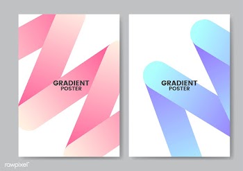 Neon zigzag gradient poster design | Free stock vector - 458331