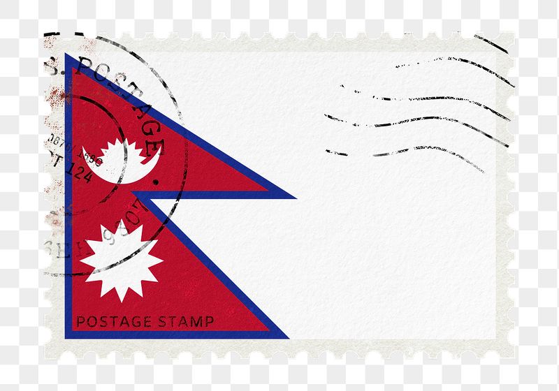 Nepal flag png post stamp | Free PNG - rawpixel