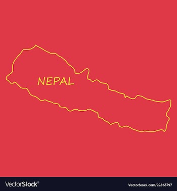 Nepal map with shadow effect vector image