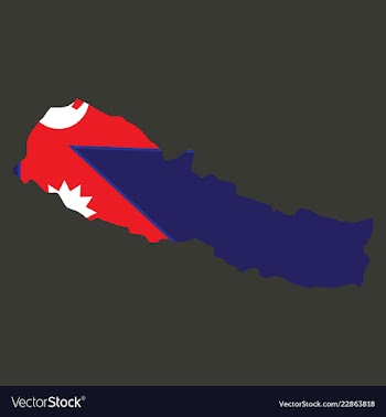Nepal map with shadow effect vector image