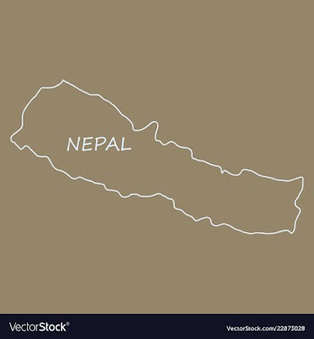 Nepal map with shadow effect vector image