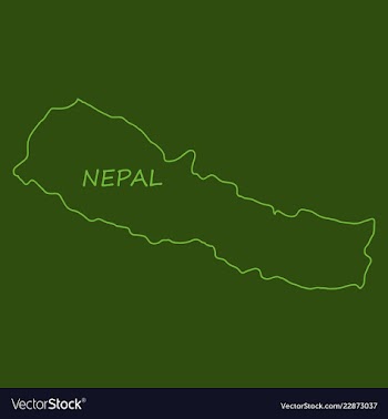 Nepal map with shadow effect vector image