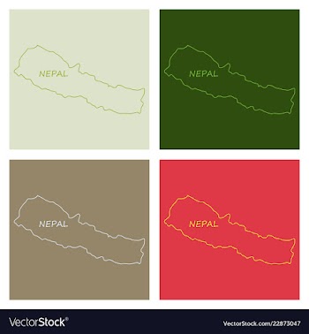 Nepal map with shadow effect vector image