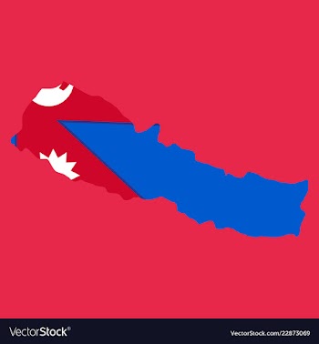 Nepal map with shadow effect vector image