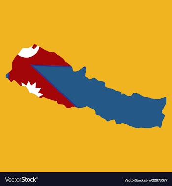 Nepal map with shadow effect vector image