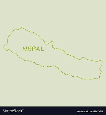 Nepal map with shadow effect vector image