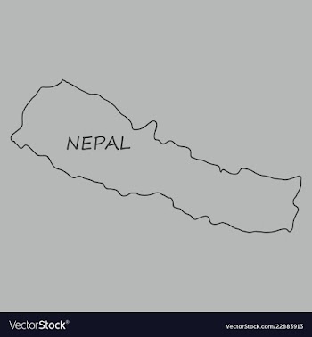 Nepal map with shadow effect vector image