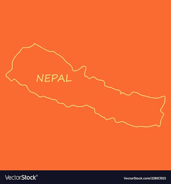 Nepal map with shadow effect vector image
