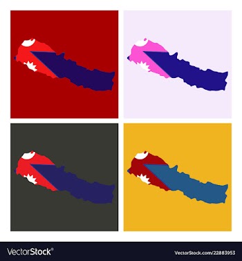 Nepal map with shadow effect vector image