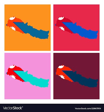 Nepal map with shadow effect vector image