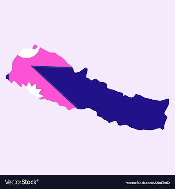 Nepal map with shadow effect vector image