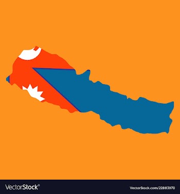 Nepal map with shadow effect vector image