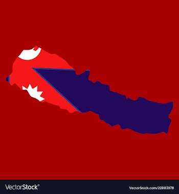 Nepal map with shadow effect vector image