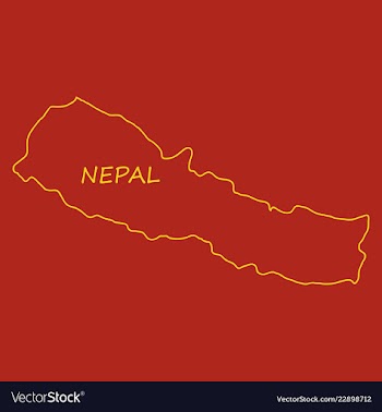 Nepal map with shadow effect vector image